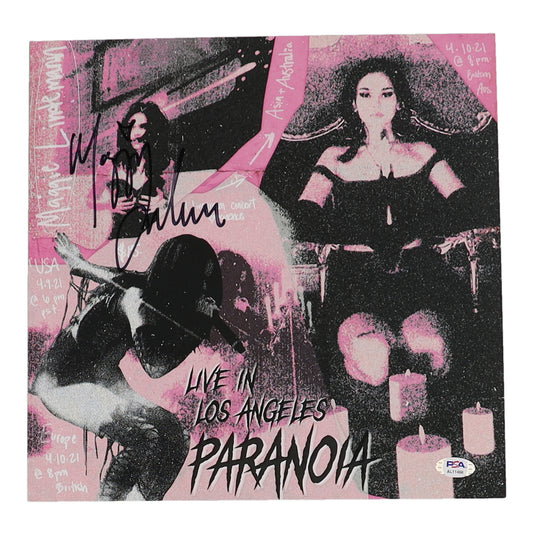 Maggie Lindemann Signed (PSA) Paranoia "Live in Los Angeles" 12x12 Album Insert - Singer / Songwriter