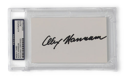 Alex Hannum Signed Index Card (PSA)