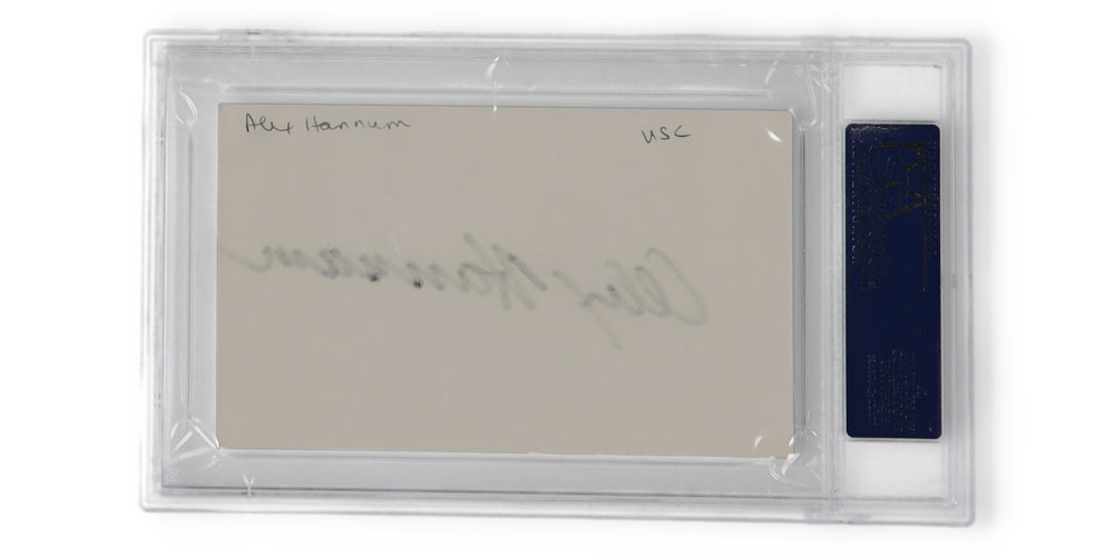 Alex Hannum Signed Index Card (PSA)