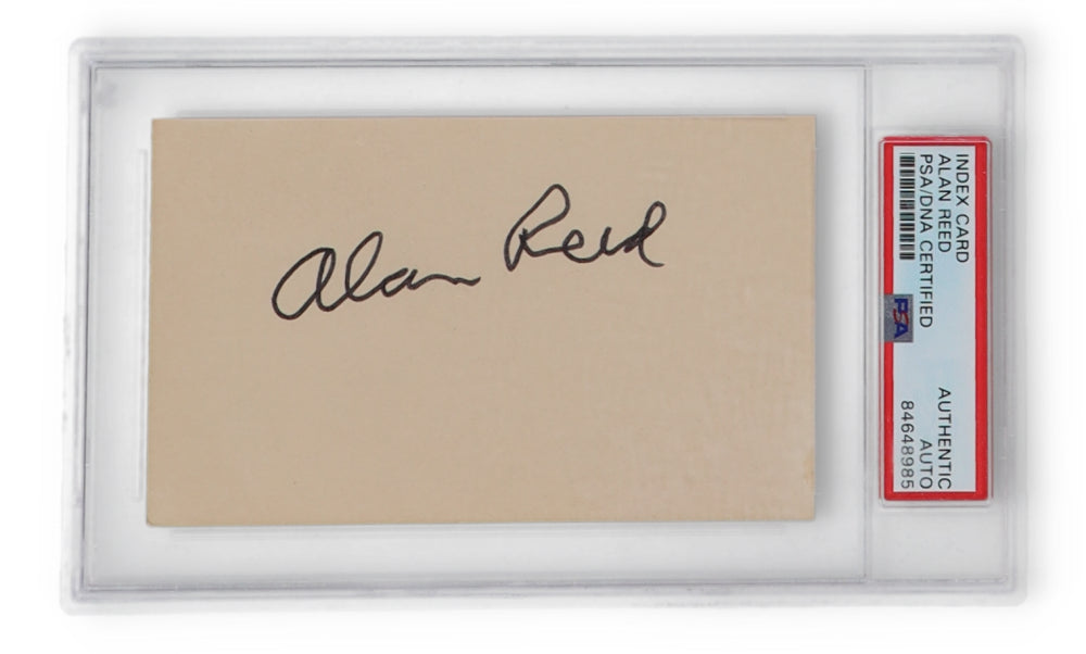 Alan Reed Signed Index Card (PSA) - Actor - Fred Flintstone