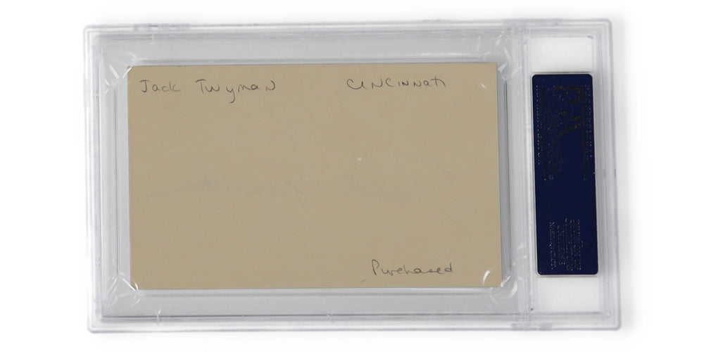 Jack Twyman Signed Index Card (PSA)