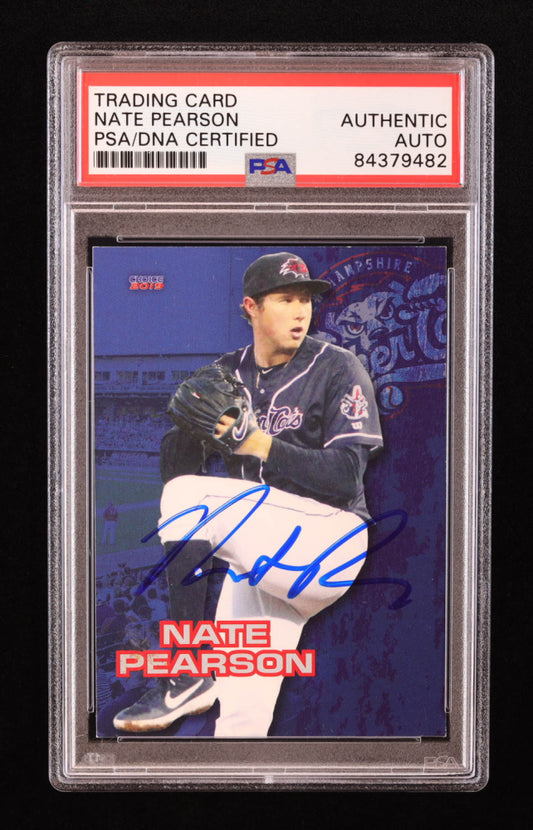 Nate Pearson Signed 2019 New Hampshire Fisher Cats Choice #22 RC (PSA) - Rookie Card