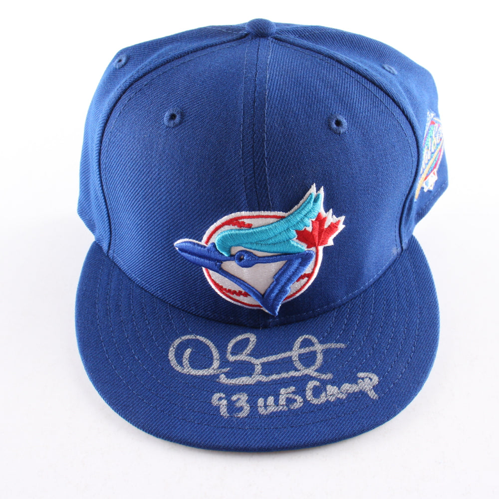 Dave Stewart Signed (Beckett) Blue Jays Logo Fitted Hat Inscribed "93 WS Champ"