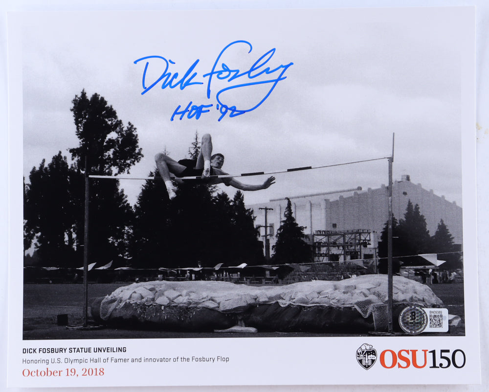 Dick Fosbury Signed (Beckett) Team USA 8x10 Photo Inscribed "HOF '92"