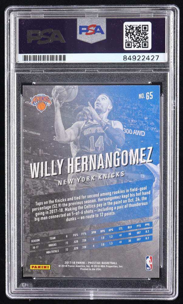 Willy Hernangomez Signed 2017-18 Prestige #65 (PSA)