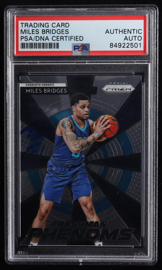 Miles Bridges Signed 2018-19 Panini Prizm Freshman Phenoms #14 RC (PSA) Rookie Card