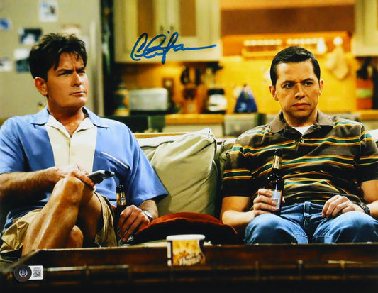 Charlie Sheen Signed (Beckett) "Two and a Half Men" 11x14 Photo - Beckett Witnessed