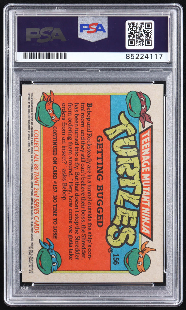 Greg Berg Signed 1989 Topps Teenage Mutant Ninja Turtles #156 Getting Bugged (PSA) - Donatello / Bebop / Sluggo