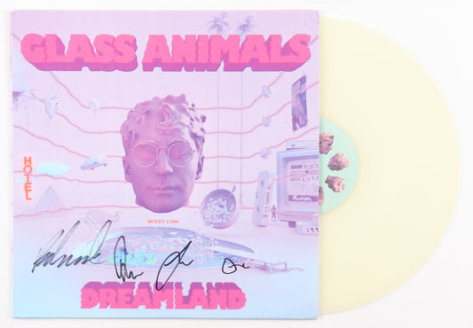 Dave Bayley, (PSA) Edmund Irwin-Singer, Drew MacFarlane & Joe Seaward Signed Glass Animals "Dreamland" Vinyl Record Album - Glass Animals