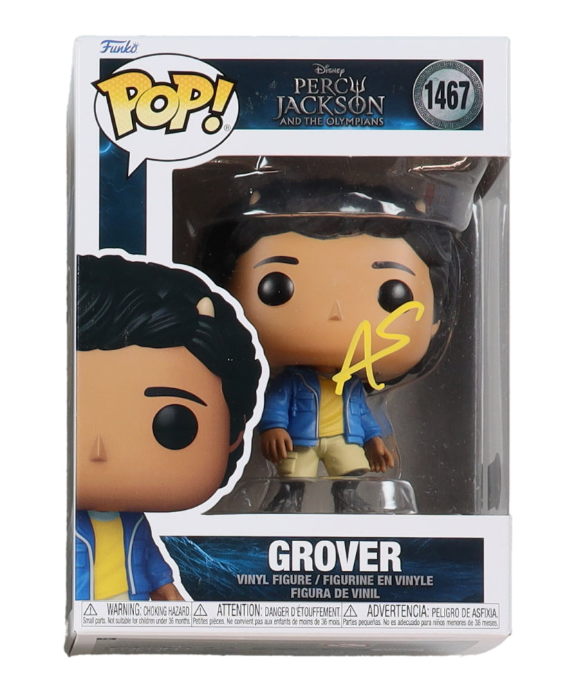 Aryan Simhadri Signed (Beckett) "Disney Percy Jackson and the Olympians" #1467 Grover Funko Pop! Vinyl Figure - Grover