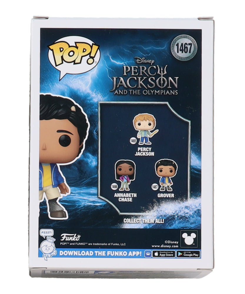 Aryan Simhadri Signed (Beckett) "Disney Percy Jackson and the Olympians" #1467 Grover Funko Pop! Vinyl Figure - Grover