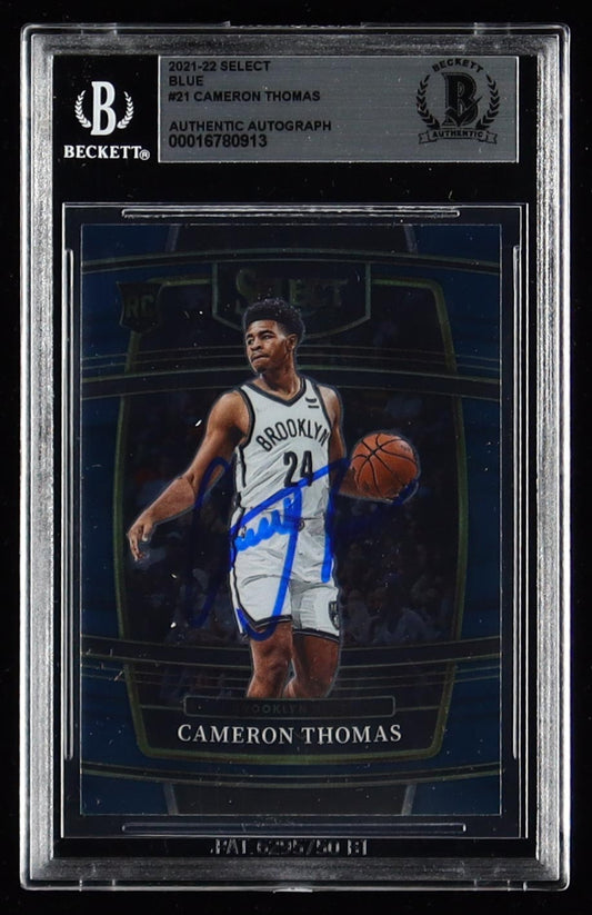 Cameron Thomas Signed 2021 Select Blue #21 RC (BGS) Rookie Card