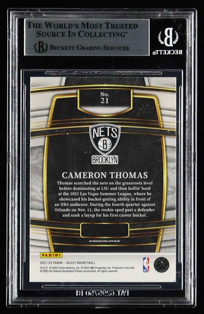 Cameron Thomas Signed 2021 Select Blue #21 RC (BGS) Rookie Card