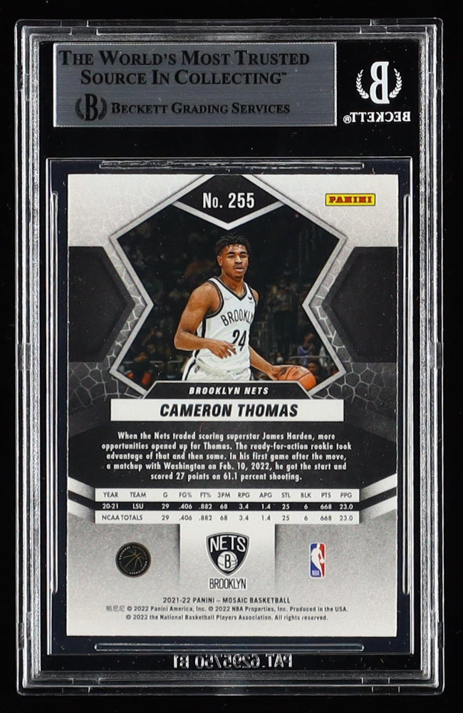 Cameron Thomas Signed 2021-22 Panini Mosaic #255 NP RC (BGS) National Pride | Rookie Card