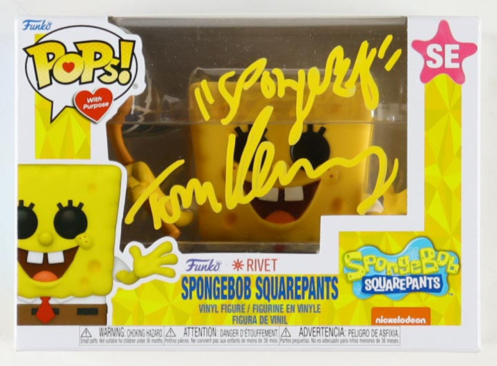 Tom Kenny Signed "Spongebob Squarepants" SE Funko Pop! Inscribed "Spongebob" (PA) Voice of Spongebob Squarepants