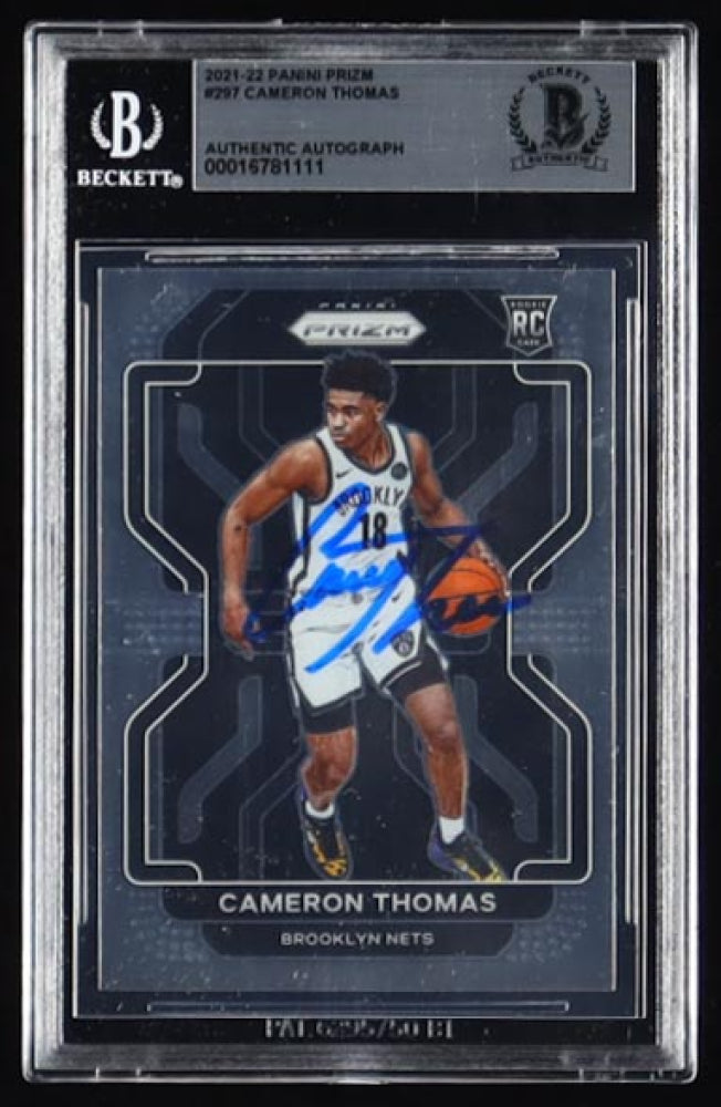 Cameron Thomas Signed 2021-22 Panini Prizm #297 RC (BGS) - Rookie Card