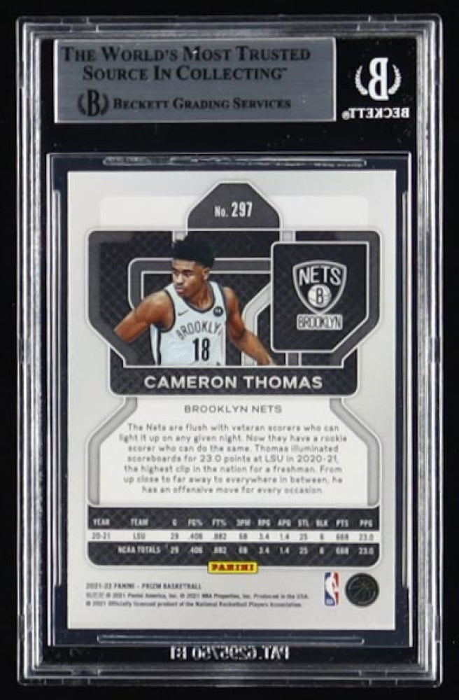 Cameron Thomas Signed 2021-22 Panini Prizm #297 RC (BGS) - Rookie Card