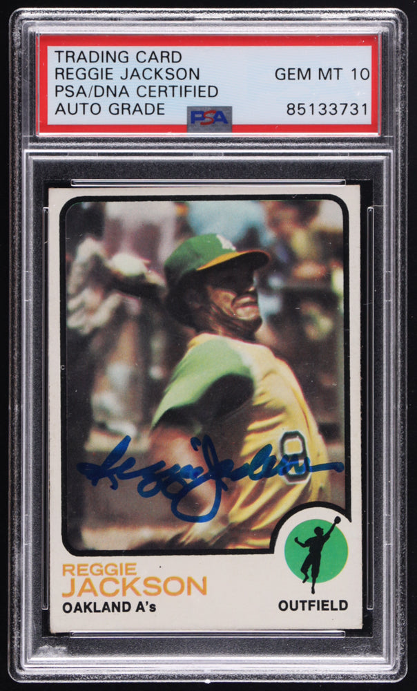 Reggie Jackson Signed 1973 Topps #255 (PSA | Autograph Graded PSA 10)