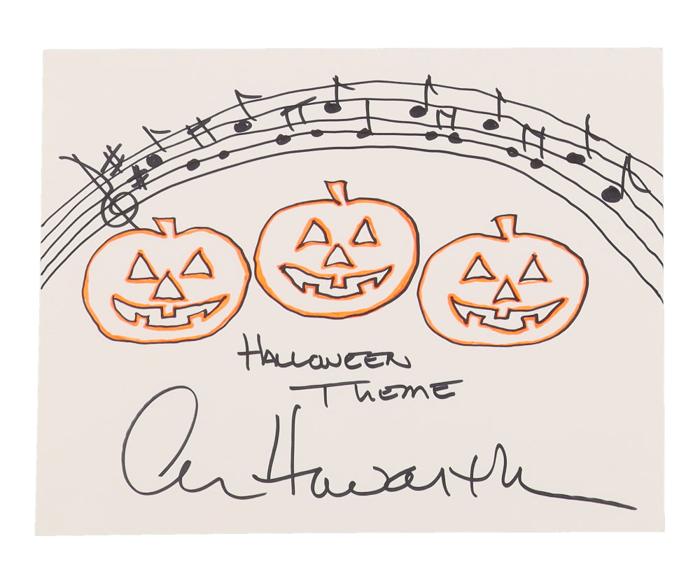 Alan Howarth Signed (ACOA) 8x10 Sketch Inscribed "Halloween Theme" - Composer