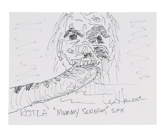 Alan Howarth Signed (ACOA) 8x10 Sketch Inscribed "ROTLA" & "Mummy Screams, SFX" - Composer