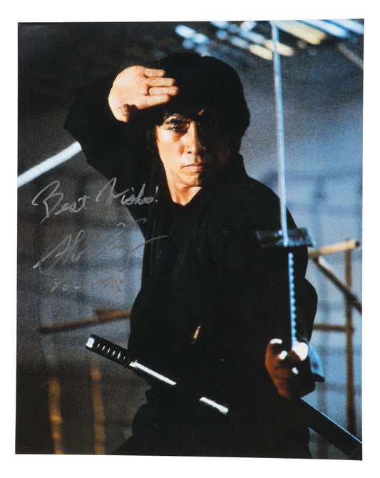 Sho Kosugi Signed (ACOA) "Revenge of The Ninja" 16x20 Photo Inscribed "Best Wishes!" - Cho Osaki