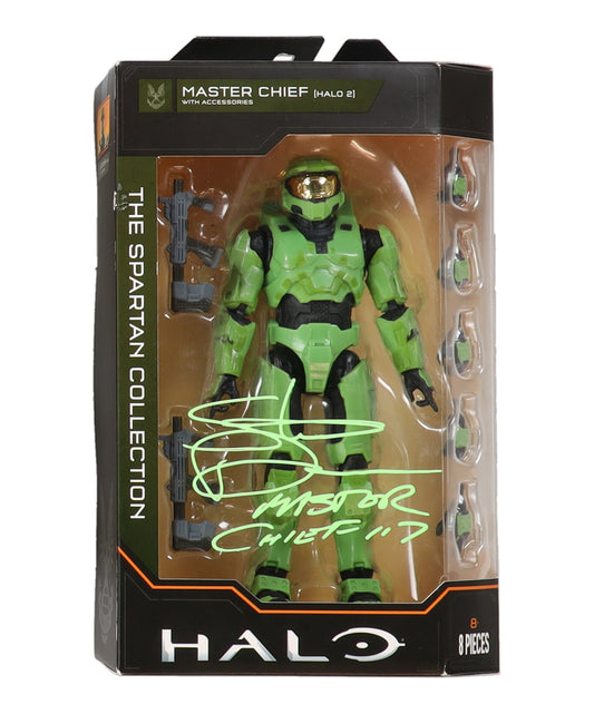 Steve Downes Signed (JSA) "Halo" Master Chief Jazwares WCT Action Figure Inscribed "Master Chief 117" - JSA Witnessed