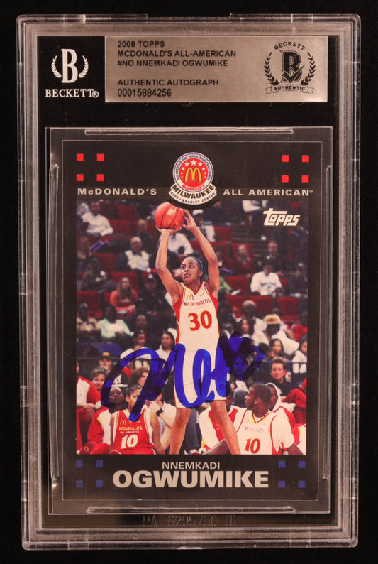 Nnemkadi Ogwumike Signed 2008 Topps McDonald's All-American #NO RC (BGS) - Rookie Card