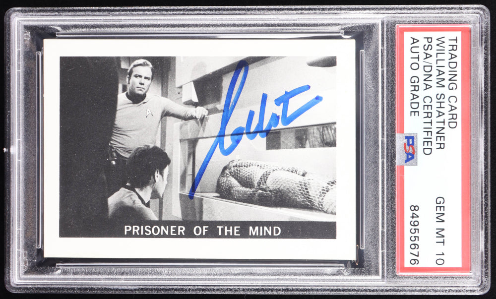 William Shatner Signed 1967 Leaf Star Trek #30 RC / Prisoner of the Mind (PSA | Autograph Graded PSA 10) Captain James T. Kirk - Rookie Card