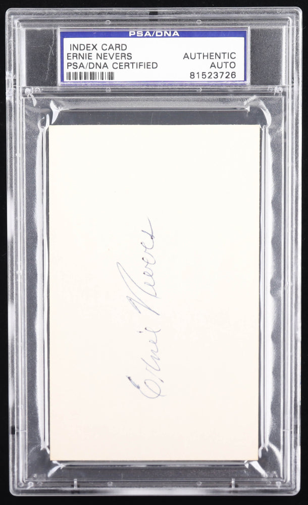 Ernie Nevers Signed Index Card (PSA)