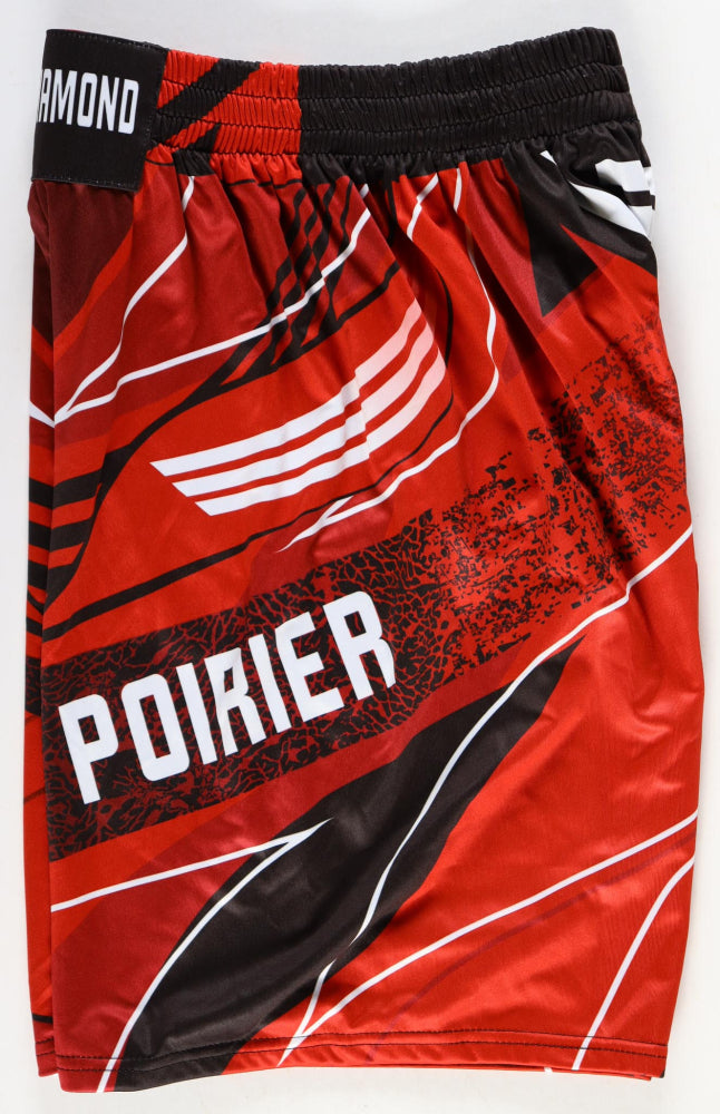 Dustin Poirier Signed (Beckett) “The Diamond” Custom Fight Shorts - Beckett Witnessed