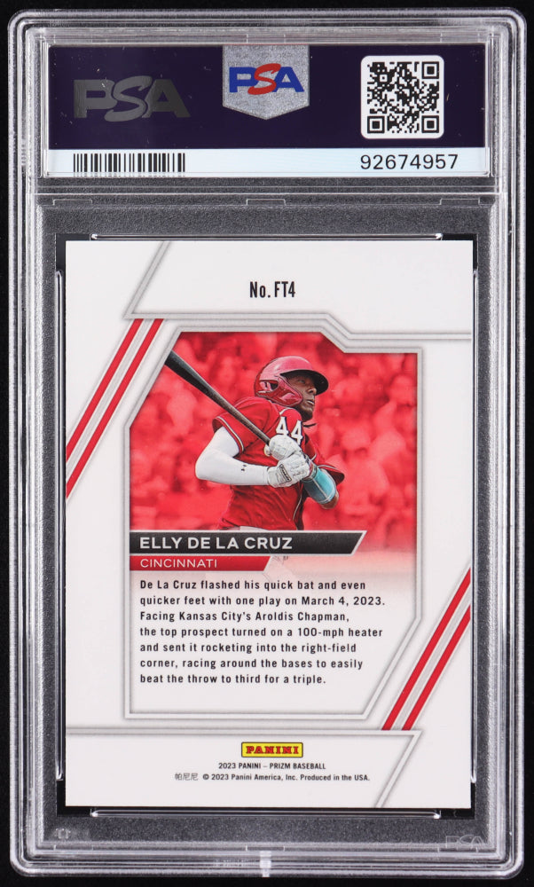 Elly De La Cruz Signed 2023 Panini Prizm Future Tools #4 RC (PSA 10 | Autograph Graded PSA 10) - Rookie Card