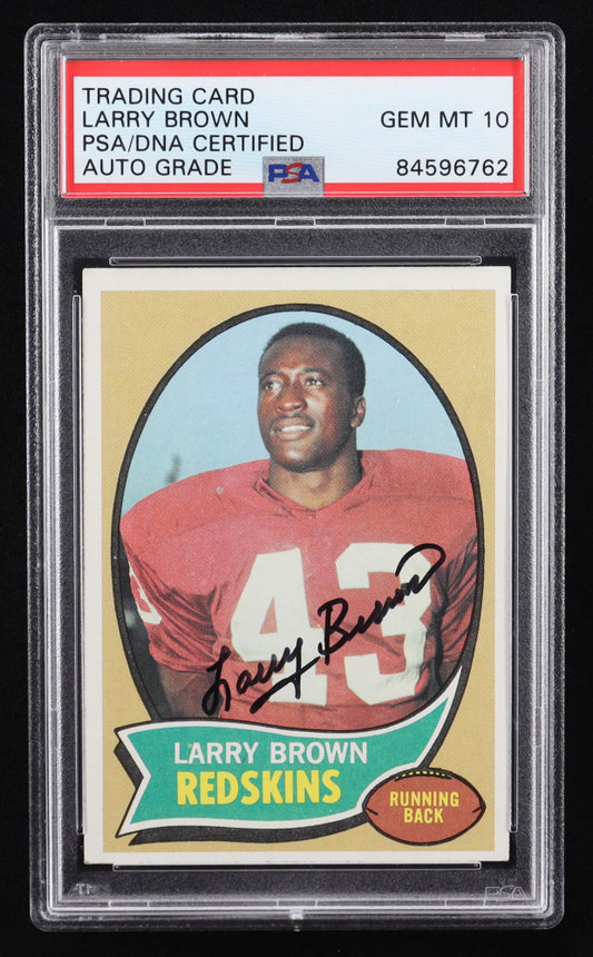 Larry Brown Signed 1970 Topps #24 RC (PSA | Autograph Grade 10) Rookie Card