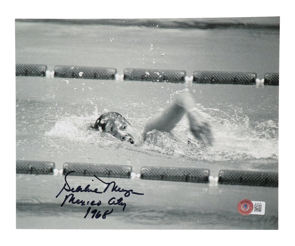 Debbie Meyer Signed (Beckett)Team USA 8x10 Photo Inscribed "Mexico City 1968" (Beckett)