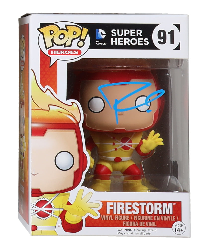 Robbie Amell Signed (Beckett) "DC Comics Super Heroes" #91 Firestorm Funko Pop! Vinyl Figure -