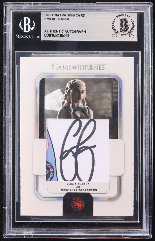 Emilia Clarke Signed "Game of Thrones" Custom Trading Card (BGS)