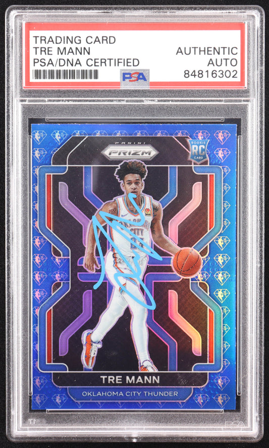 Tre Mann Signed 2021 Panini Prizm NBA 75th Anniversary Prizm #274 RC (PSA) Rookie Card