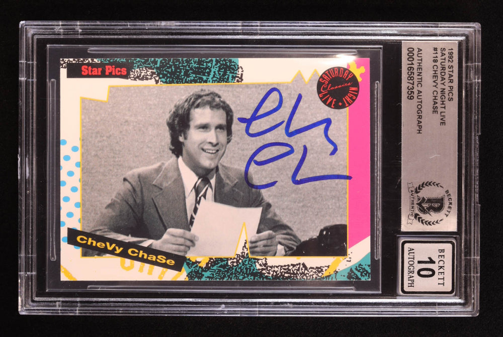 Chevy Chase Signed 1992 Star Pics Saturday Night Live #118 (BGS | Auto 10)