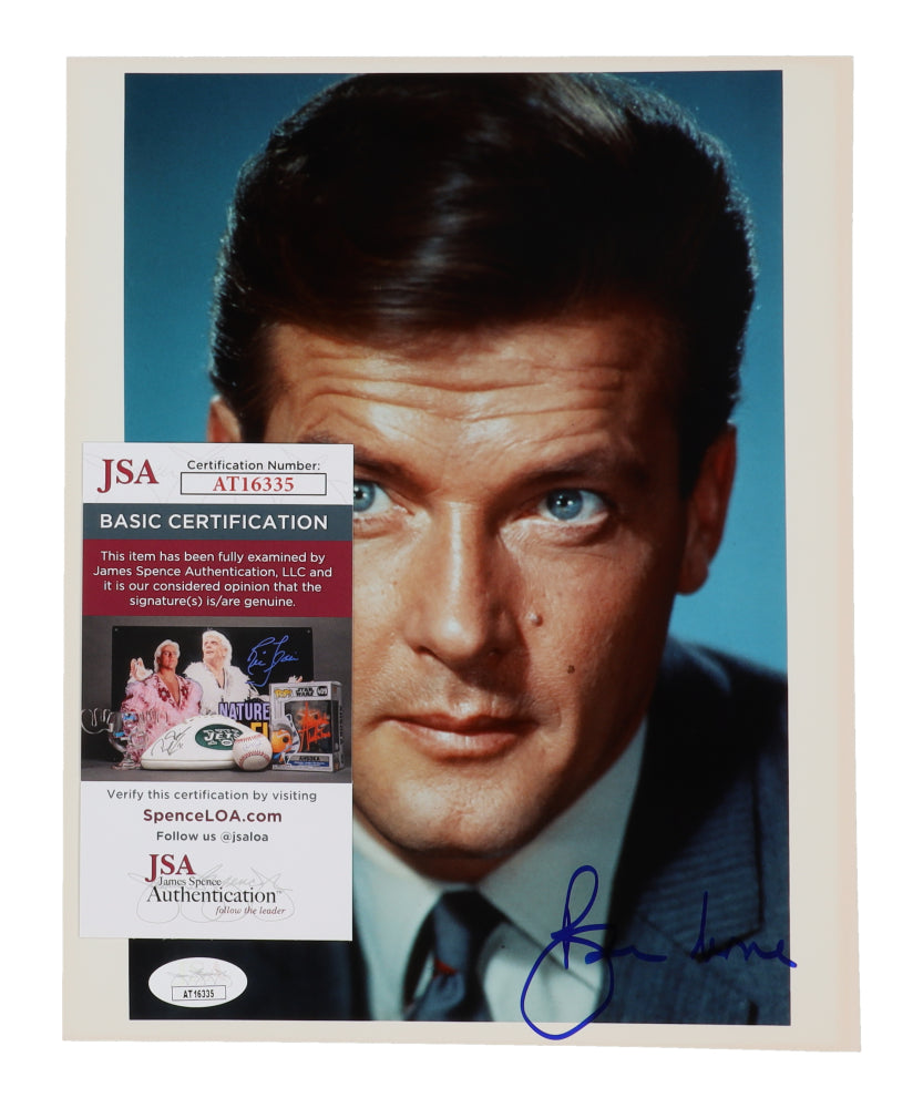 Roger Moore Signed "007" 8x10 Photo (JSA) - James Bond / 007