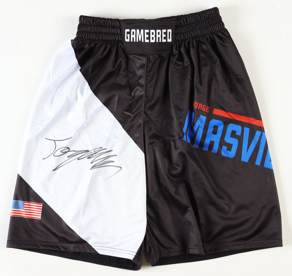 Jorge Masvidal Signed (Beckett) "Gamebred" Custom Fight Shorts - Beckett Witnessed