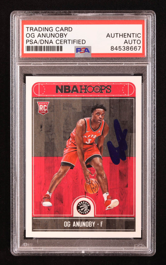 OG Anunoby Signed 2017-18 Hoops #273 RC (PSA) Rookie Card