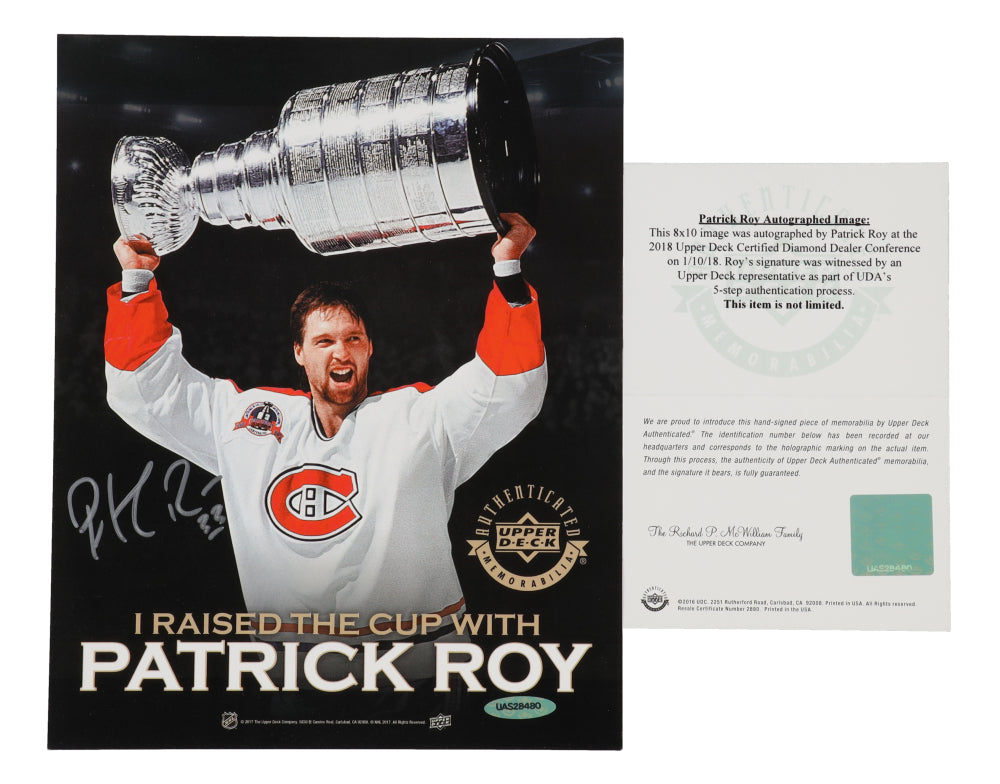 Patrick Roy Signed Canadiens 8x10 Photo with Folder (UDA)