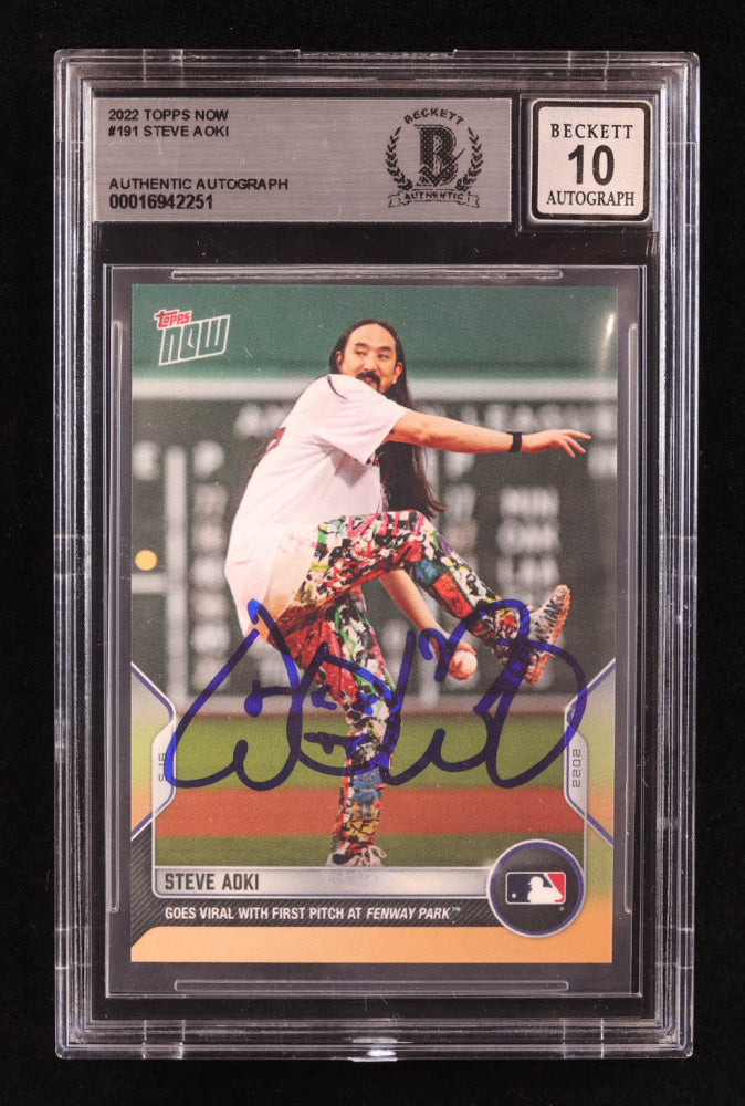 Steve Aoki Signed 2022 Topps Now #191 (BGS | Auto 10)