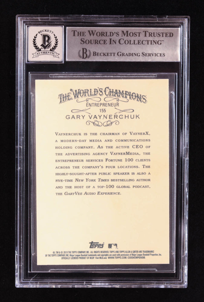 Gary Vaynerchuk Signed 2019 Topps Allen & Ginter #155 (BGS | Auto 10) Beckett Witnessed