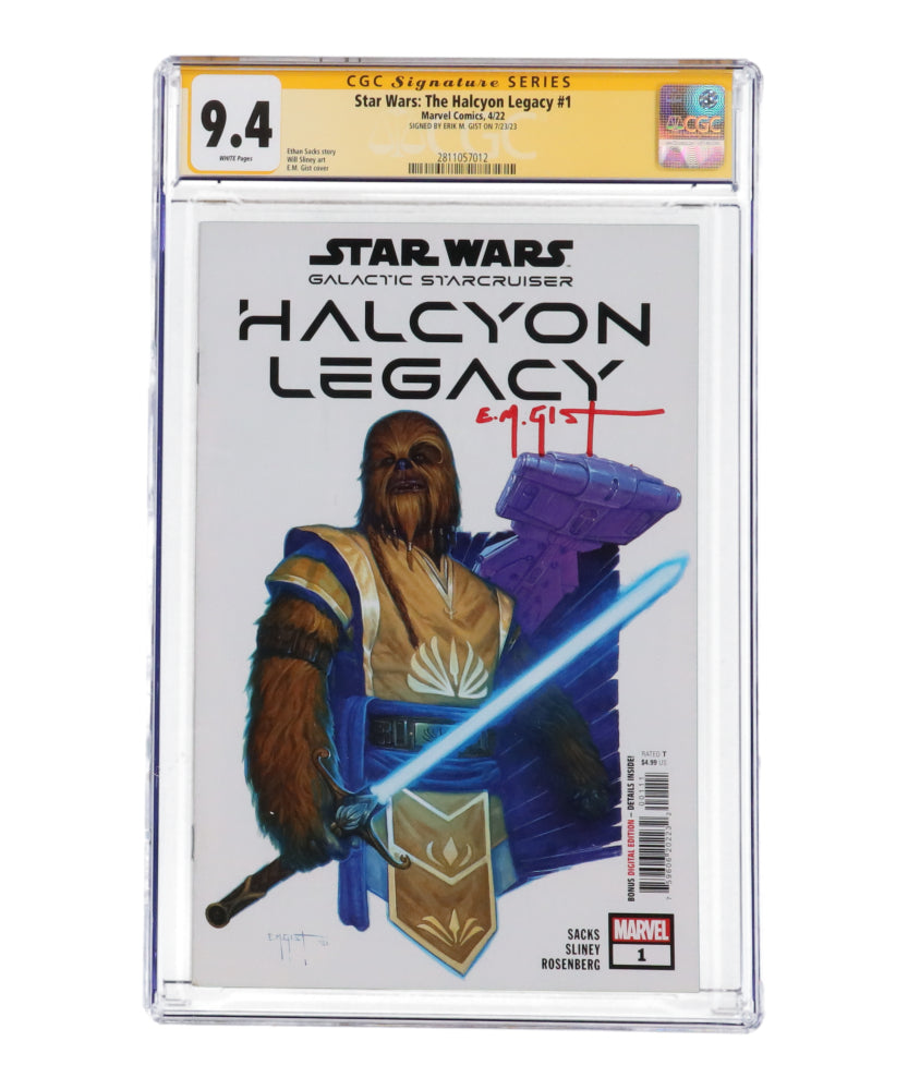 Erik M. Gist Signed 2022 "Star Wars: The Halcyon Legacy" Issue #1 Marvel Comic Book (CGC 9.4) Signed by Cover Artist Erik M. Gist