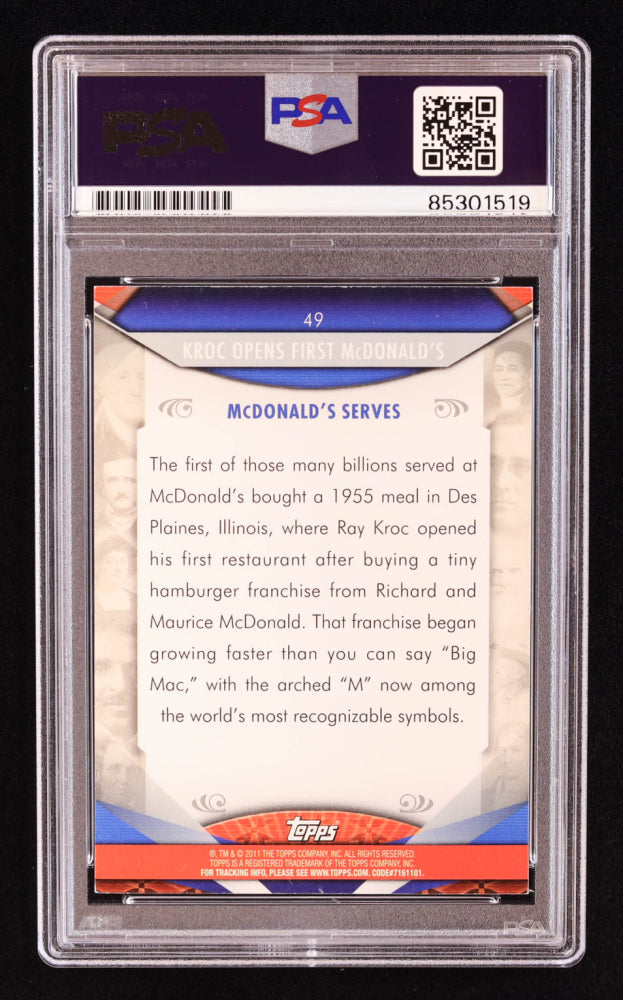 Squire Fridell Signed 2011 Topps American Pie #49 Kroc Opens First McDonald's (PSA) - Ronald McDonald