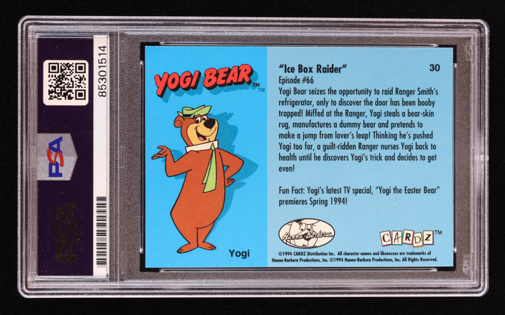 Bob Singer Signed 1994 Cardz Hanna-Barbera Classics #30 Yogi Bear - Ice Box Raider (PSA) Animation Artist