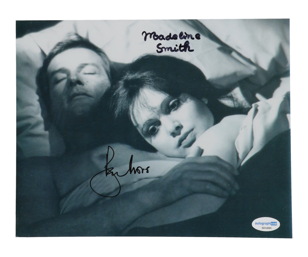 Roger Moore & Madeline Smith Signed "Live and Let Die" 8x10 Photo (AutographCOA)