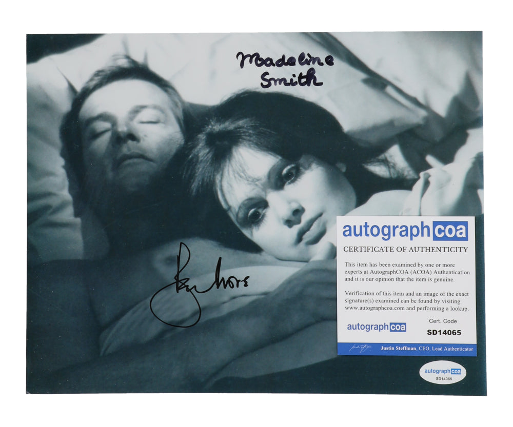 Roger Moore & Madeline Smith Signed "Live and Let Die" 8x10 Photo (AutographCOA)