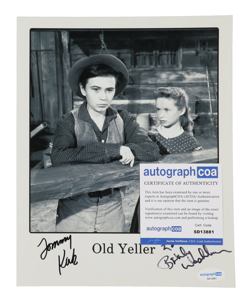 Tommy Kirk & Beverley Washburn Signed (ACOA) "Old Yeller" 8x10 Photo Inscribed "Love"