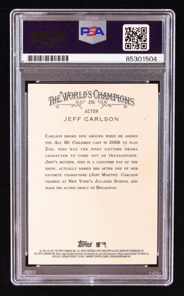 Jeff Carlson Signed 2021 Topps Allen and Ginter #256 Inscribed "Slap Shot" (PSA) Jeff Hanson